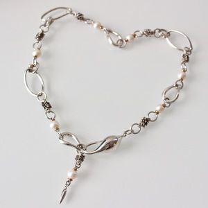 Michael Dawkins Sterling S 14K Gold Pearl Necklace